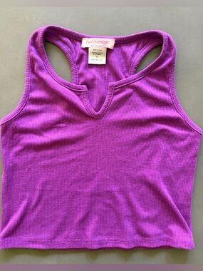 Tweenstyle Purple Ribbed Racerback Crop Top Sz 12